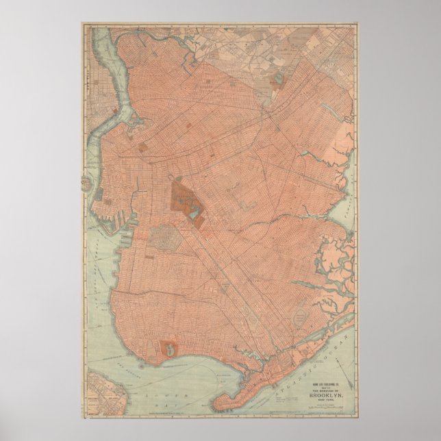 Vintage Map of Brooklyn NY (1902) Poster (Front)