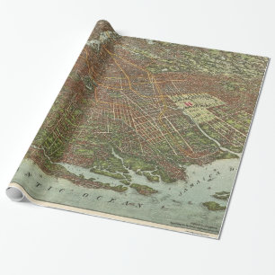 Vintage Map of Brooklyn NY (1908) Wrapping Paper
