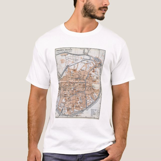 Vintage Map of Bruges (1905) T-Shirt (Front)