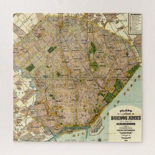 Vintage Map of Buenos Aires Argentina (1921) Jigsaw Puzzle