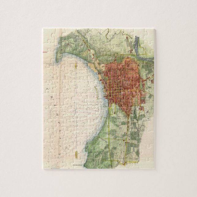 Vintage Map of Burlington Vermont (1872) Jigsaw Puzzle (Vertical)