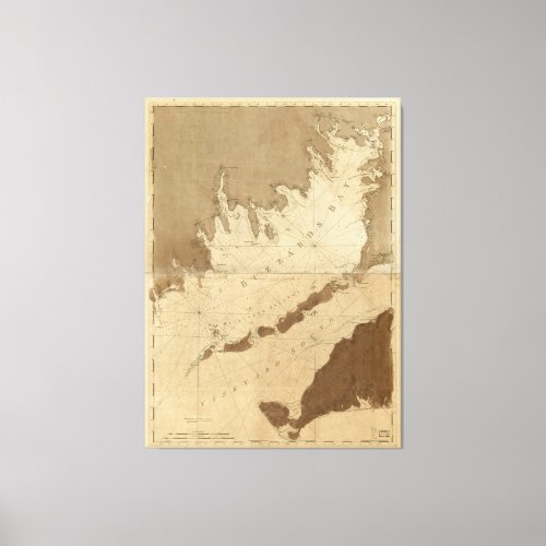 Vintage Map of Buzzards Bay 1776 Canvas Print