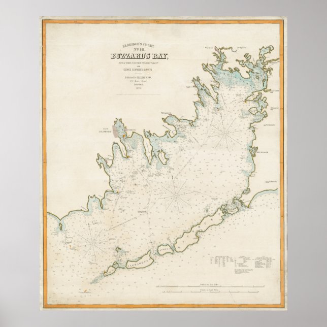 Vintage Map of Buzzards Bay MA (1876) Poster (Front)