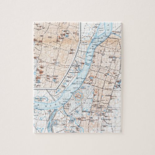 Vintage Map of Calcutta India 1914 Jigsaw Puzzle