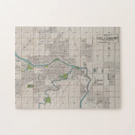 Vintage Map Of Calgary Alberta Canada 1906 Jigsaw Puzzle Zazzle Com