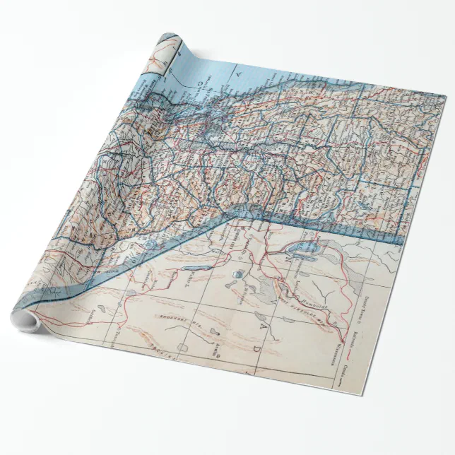 Vintage Map of California (1921) Wrapping Paper | Zazzle