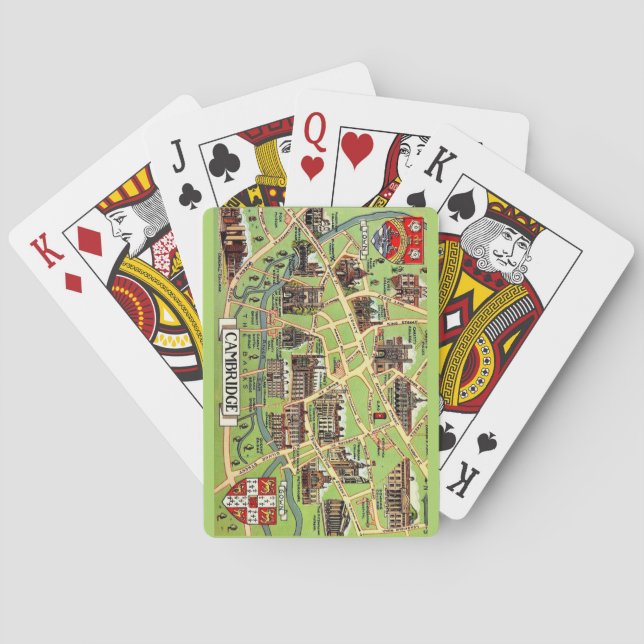 Vintage Map of Cambridge Playing Cards (Back)