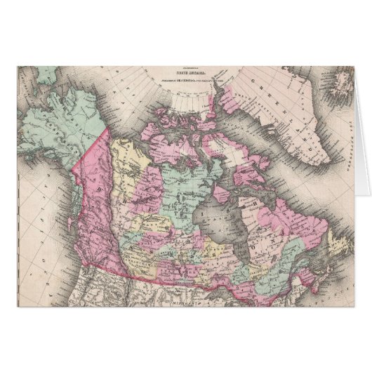 Vintage Map of Canada (1857) Cards (Front Horizontal)