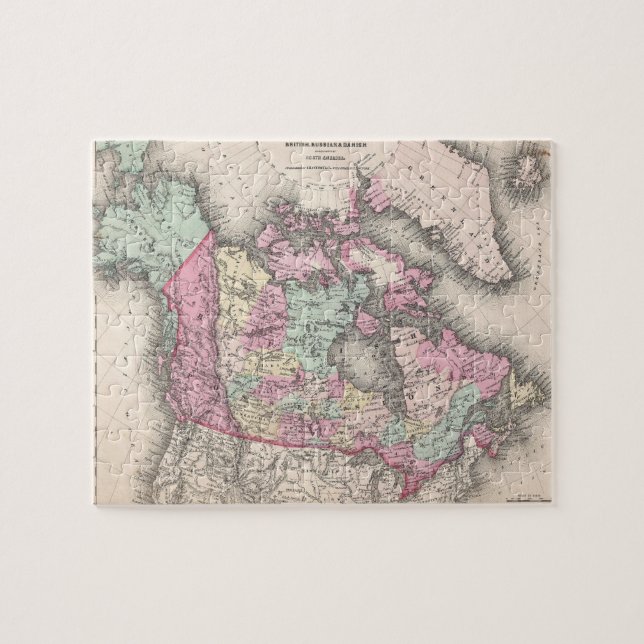 Vintage Map of Canada (1857) Jigsaw Puzzle (Horizontal)