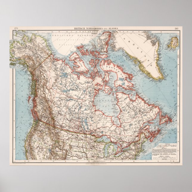 Vintage Map of Canada (1905) Poster (Front)