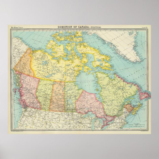 Vintage Map of Canada (1922) Poster (Front)
