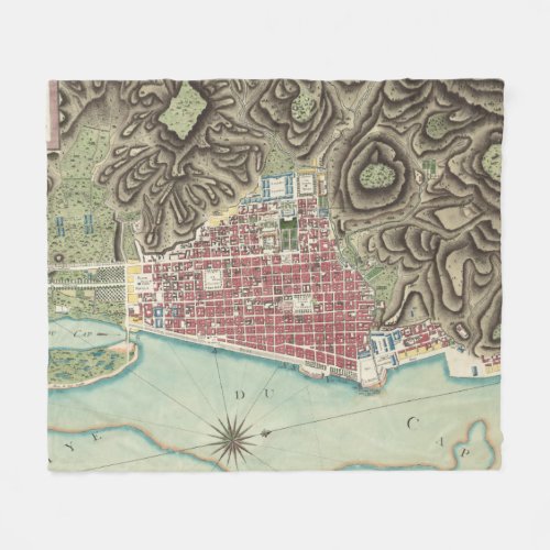 Vintage Map of Cap_Haitien Haiti 1786 Fleece Blanket