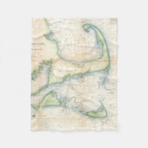 Vintage Map of Cape Cod (1857) Fleece Blanket