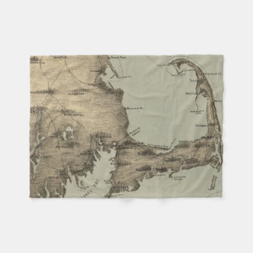 Vintage Map of Cape Cod 1885 Fleece Blanket