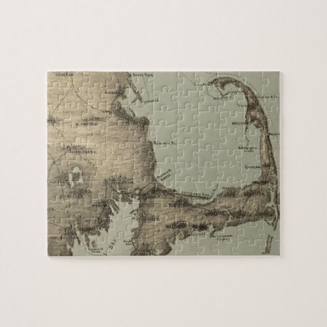 Vintage Map of Cape Cod (1885) Jigsaw Puzzle (Horizontal)
