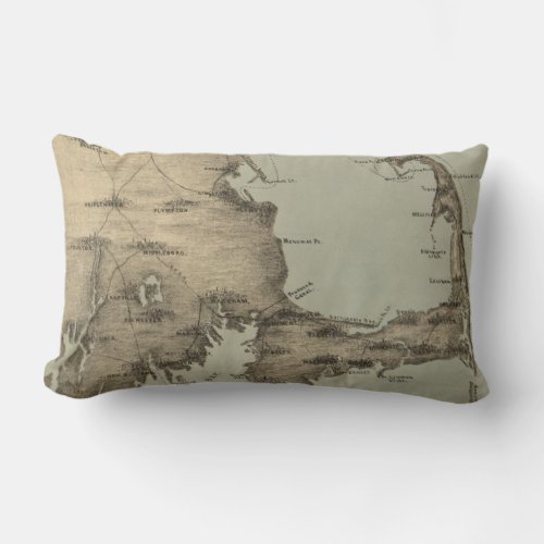 Vintage Map of Cape Cod 1885 Lumbar Pillow
