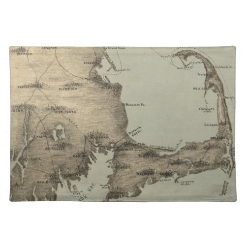 Vintage Map of Cape Cod 1885 Placemat