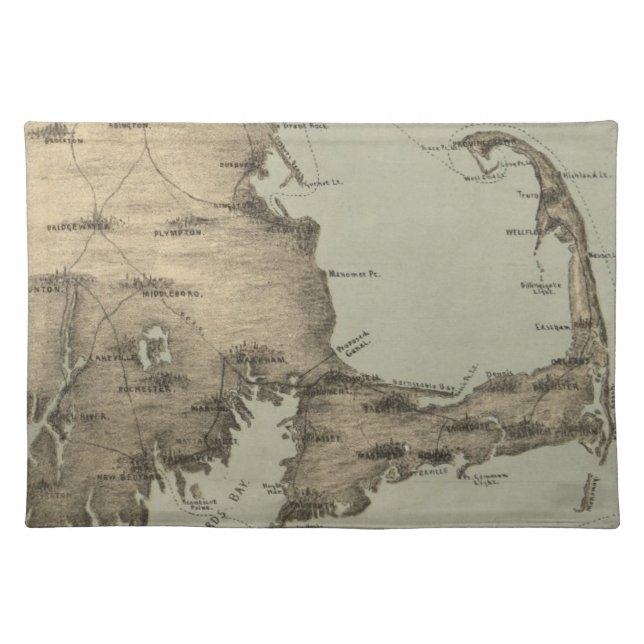 Vintage Map of Cape Cod (1885) Placemat (Front)