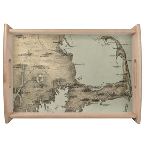 Vintage Map of Cape Cod 1885 Serving Tray