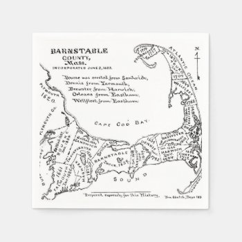 Vintage Map Of Cape Cod (1890) Napkins by Alleycatshirts at Zazzle
