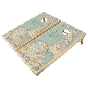 Vintage Map of Cape Cod (1917) Cornhole Set
