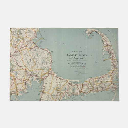 Vintage Map of Cape Cod 1917 Doormat