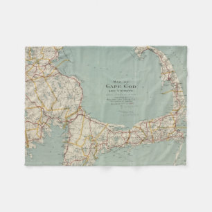 Vintage Map of Cape Cod (1917) Fleece Blanket