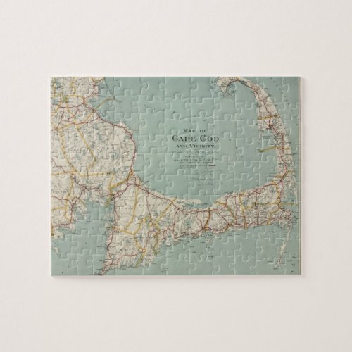 Vintage Map of Cape Cod 1917 Jigsaw Puzzle