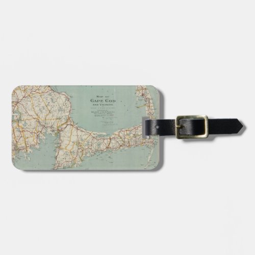 Vintage Map of Cape Cod 1917 Luggage Tag