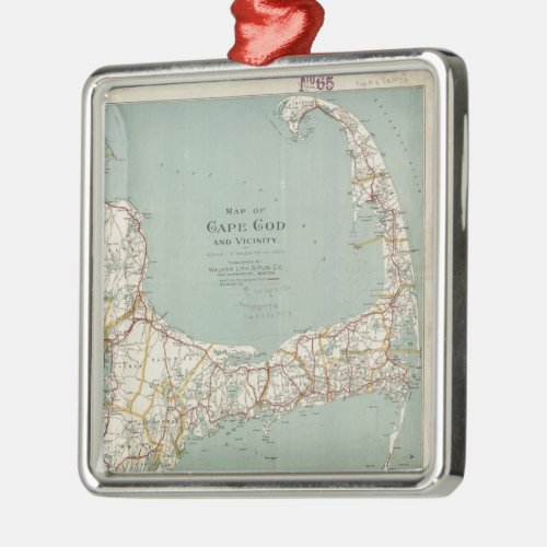 Vintage Map of Cape Cod 1917 Metal Ornament