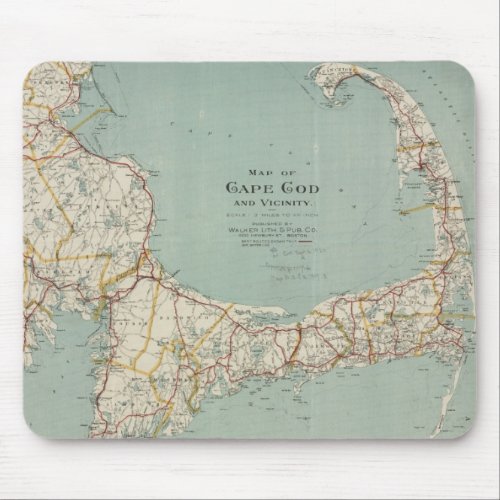Vintage Map of Cape Cod 1917 Mouse Pad