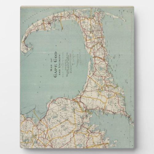 Vintage Map of Cape Cod 1917 Plaque