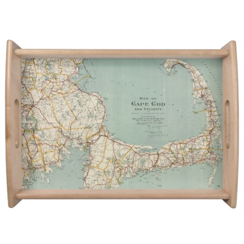 Vintage Map of Cape Cod 1917 Serving Tray