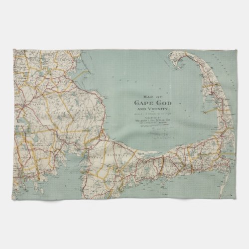 Vintage Map of Cape Cod 1917 Towel