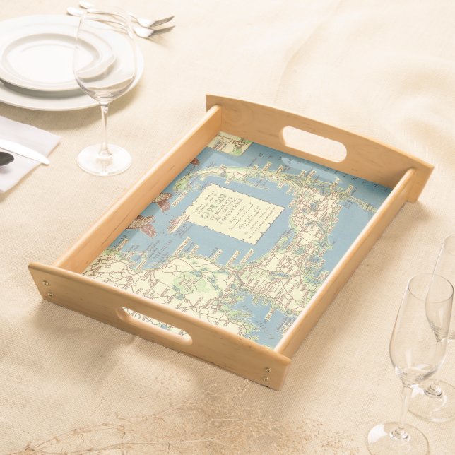 Vintage Map of Cape Cod (1940) Serving Tray (Front)