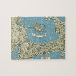 Vintage Map of Cape Cod (1945) Jigsaw Puzzle
