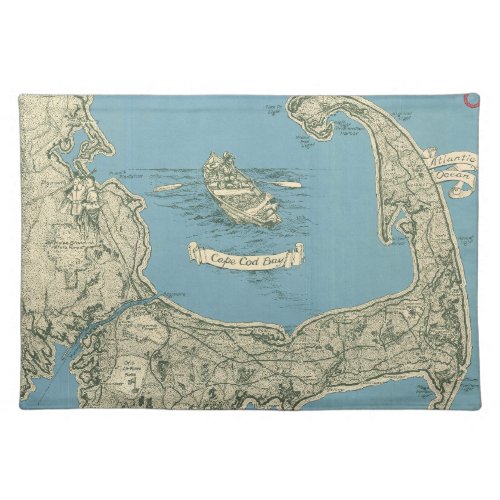 Vintage Map of Cape Cod 1945 Placemat