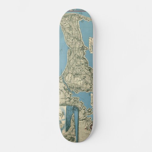Vintage Map of Cape Cod 1945 Skateboard