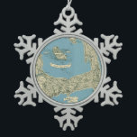 Vintage Map of Cape Cod (1945) Snowflake Pewter Christmas Ornament<br><div class="desc">This is a vintage map of Cape Cod produced in 1945.</div>