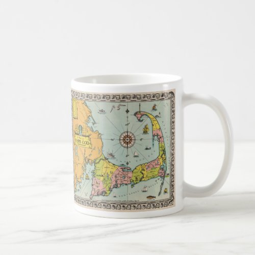 Vintage Map of Cape Cod Coffee Mug
