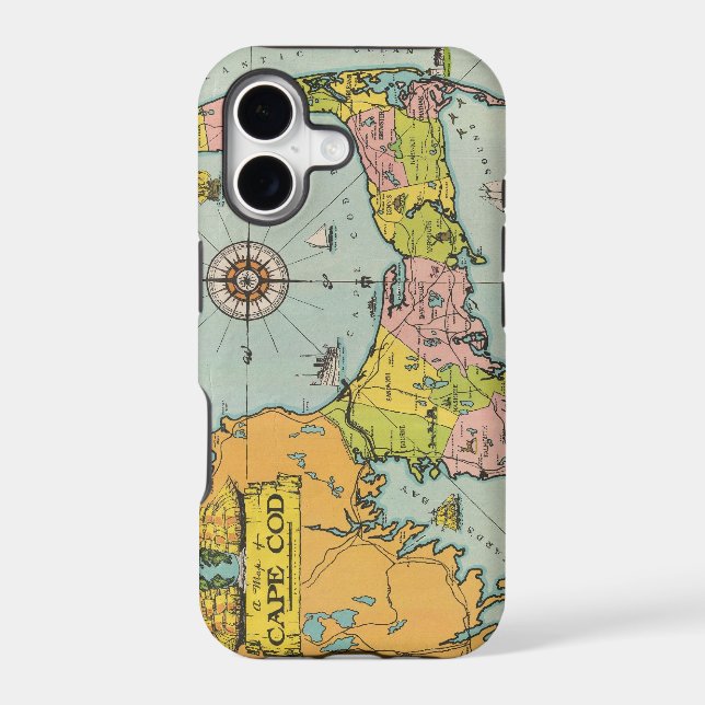 Vintage Map of Cape Cod Iphone Case (Back)