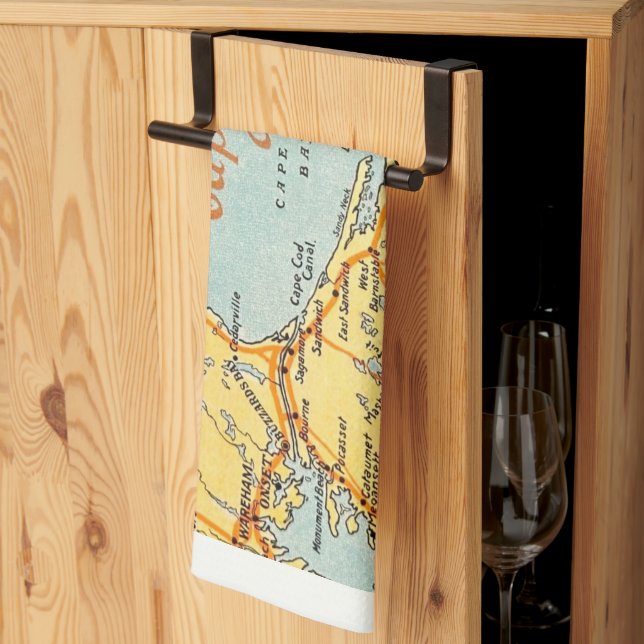 Vintage Map of Cape Cod  Kitchen Towel (Thirds Fold)