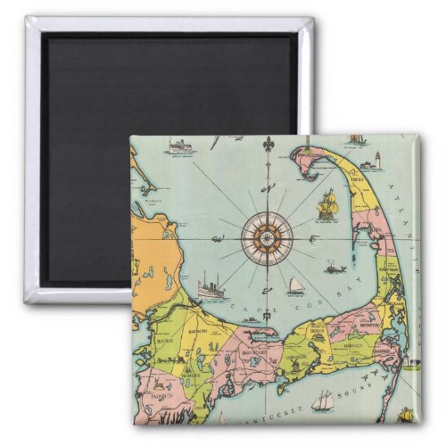 Vintage Map of Cape Cod Magnet