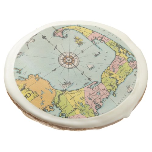 Vintage Map of Cape Cod Sugar Cookie