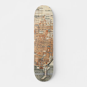 Vintage Map of Catania Italy (1905) Skateboard Deck