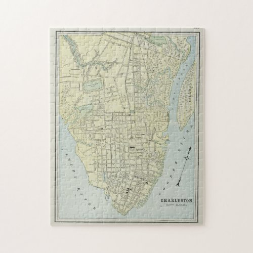 Vintage Map of Charleston SC 1901 Jigsaw Puzzle