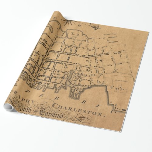 Vintage Map of Charleston South Carolina 1790 Wrapping Paper