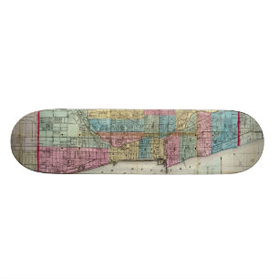 Vintage Map of Chicago (1869) Skateboard Deck