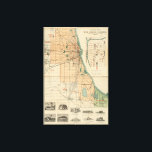 Vintage Map of Chicago Illinois (1889) Canvas Print<br><div class="desc">This is a vintage map of Chicago Illinois produced in 1889.</div>