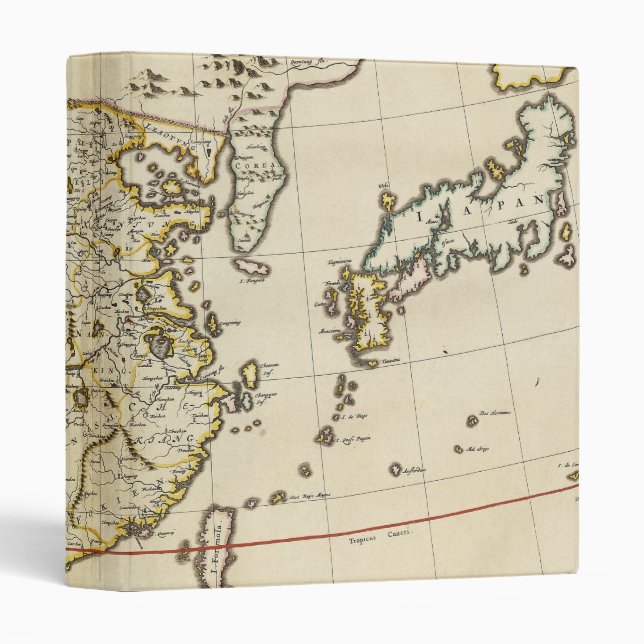 Vintage Map of China | 1662 3 Ring Binder (Front/Spine)